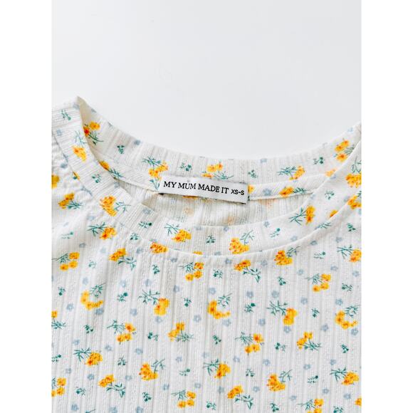 My mum made it yellow floral matching set size xs/s - Picture 7 of 7